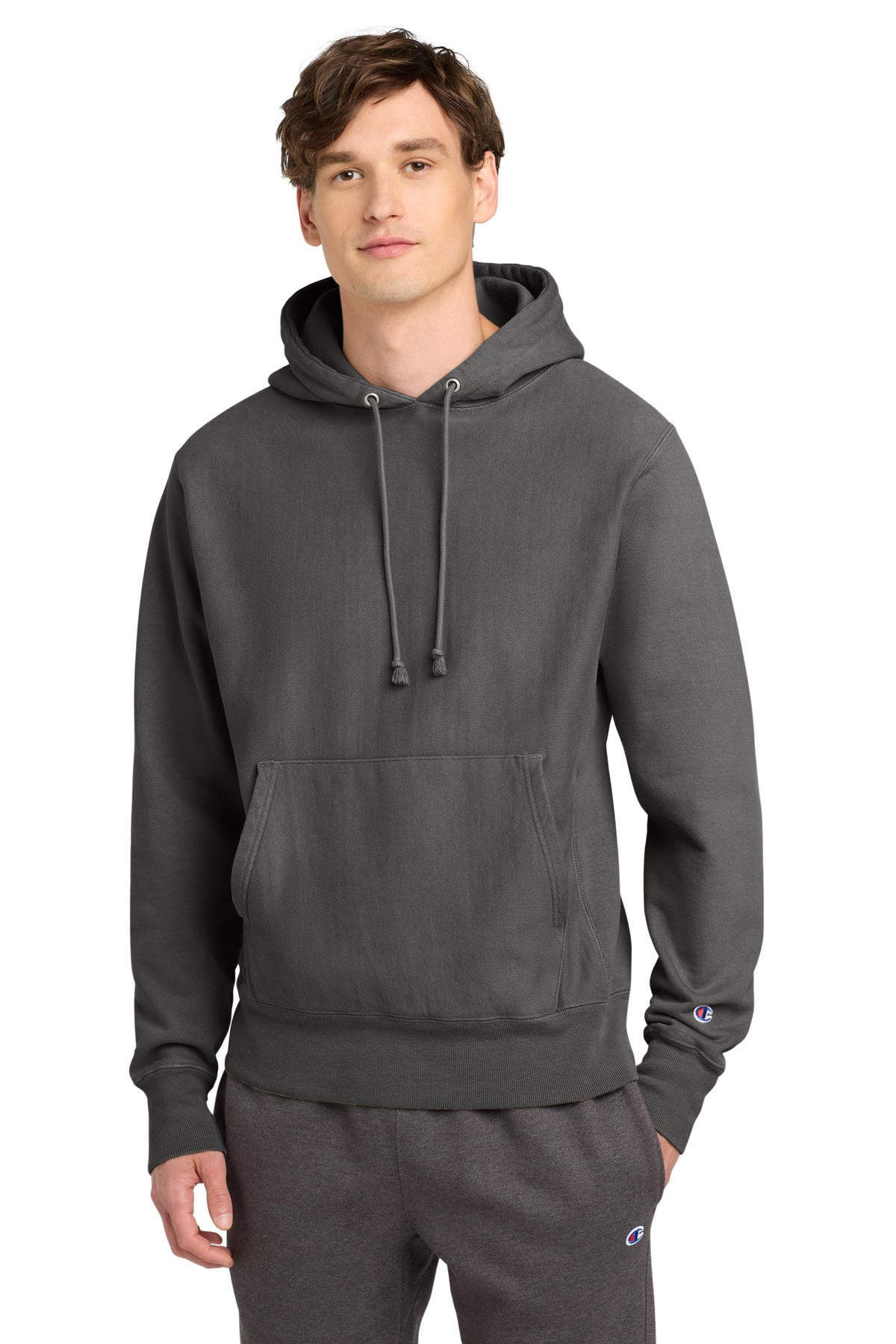 Champion Reverse Weave Garment-Dyed Hooded Sweatshirt. GDS101