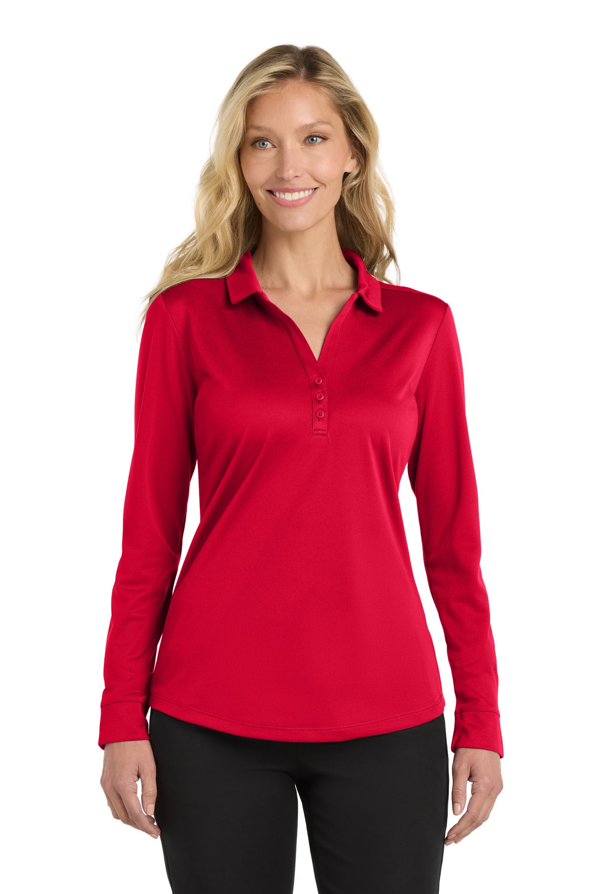 Port Authority Women's Silk Touch Performance Long Sleeve Polo. L540LS