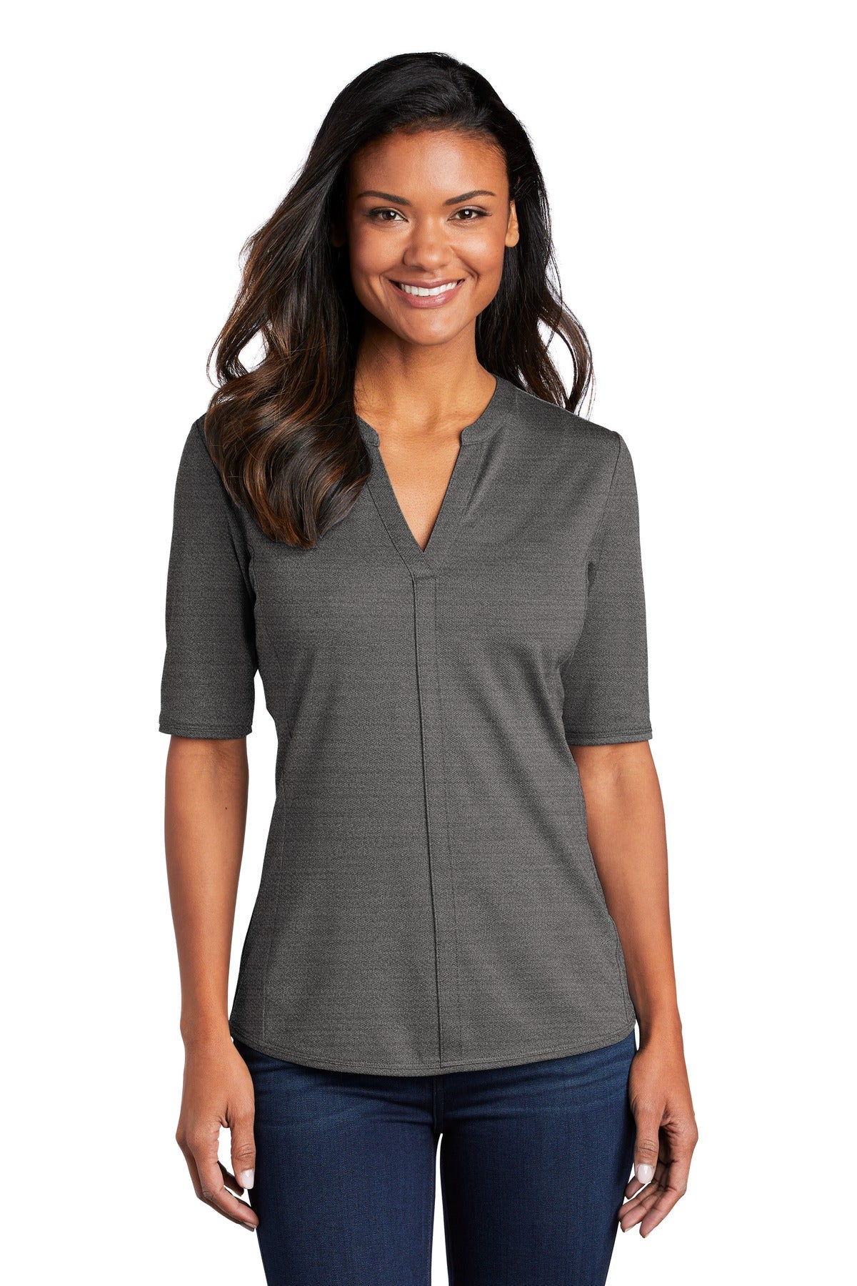 Port Authority Women's Stretch Heather Open Neck Top LK583