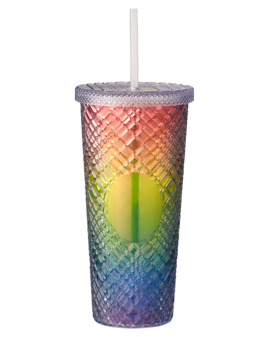b.free Rainbow Pride 22oz Sparkle Straw Tumbler