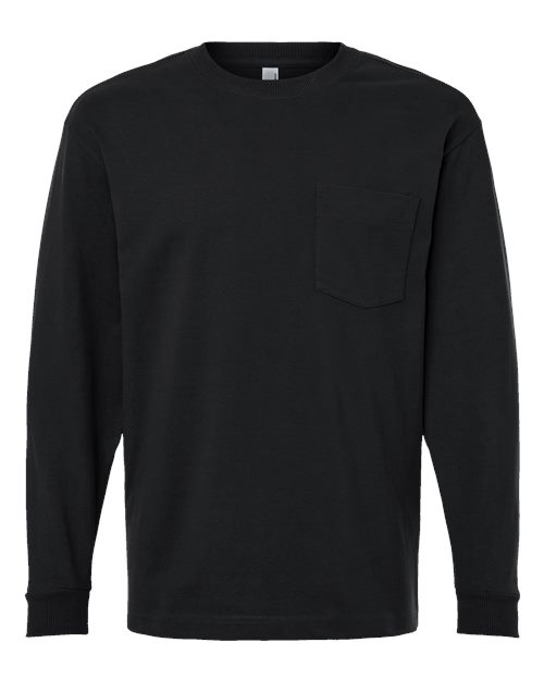 American Apparel - Unisex Super Heavyweight Long Sleeve Pocket Tee. 9410