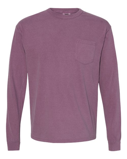 Comfort Colors - Unisex Garment-Dyed Heavyweight Long Sleeve Pocket T-Shirt. 4410