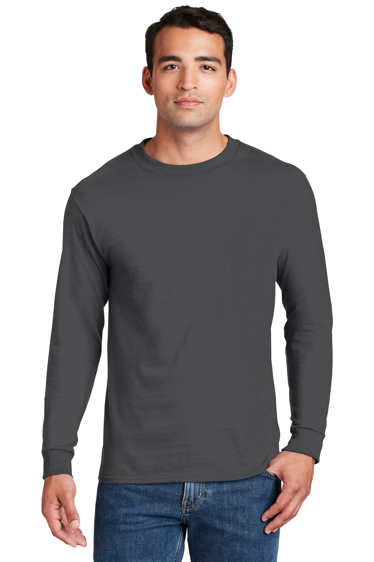 Hanes Beefy-T -  100% Cotton Long Sleeve T-Shirt.  5186