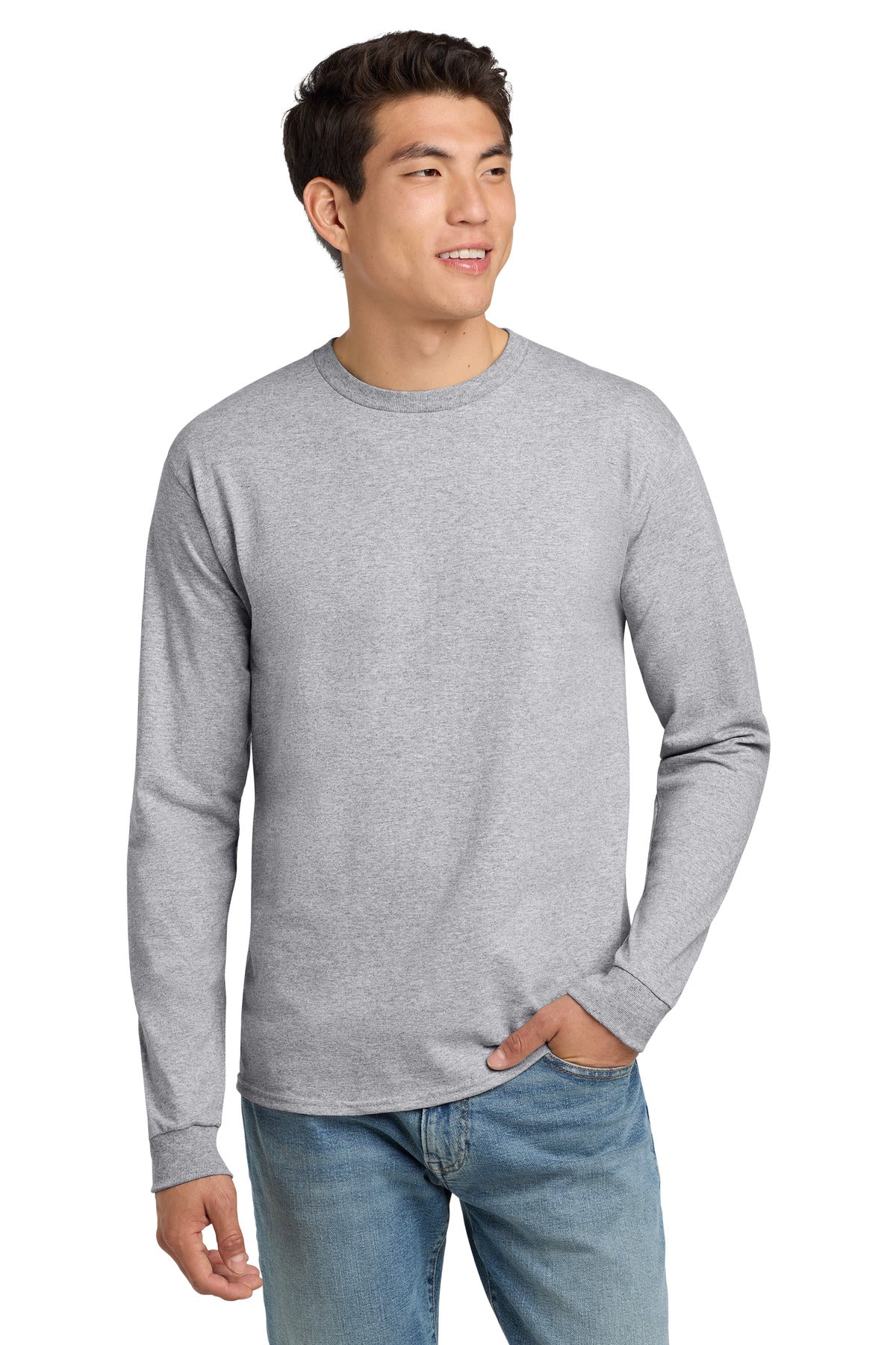 Hanes - Authentic 100% Cotton Long Sleeve T-Shirt.  5586