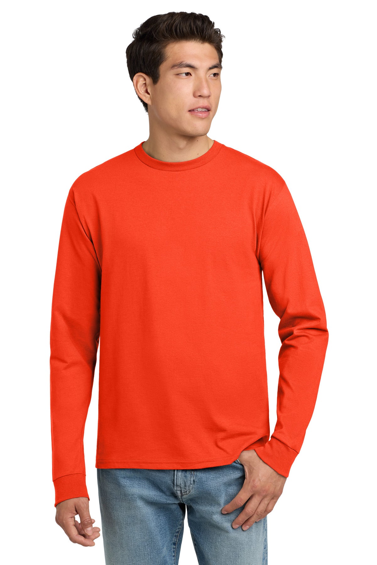 Hanes - Authentic 100% Cotton Long Sleeve T-Shirt.  5586