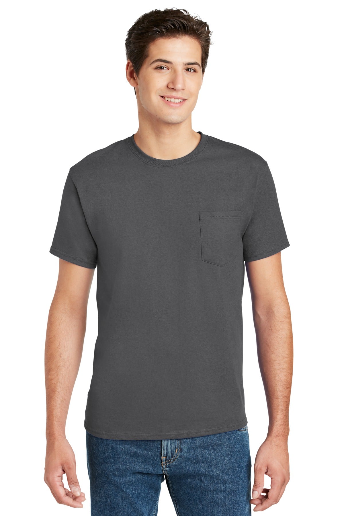 Hanes - Authentic 100%  Cotton T-Shirt with Pocket.  5590