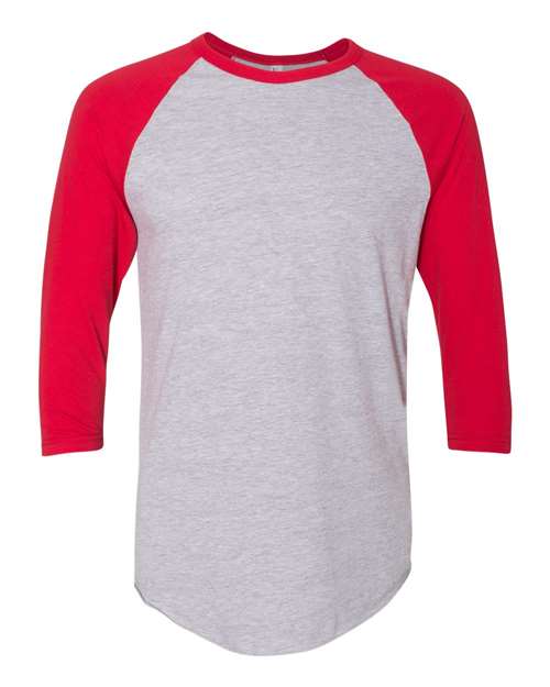 American Apparel - Unisex 50/50 Raglan Three-Quarter Sleeve Tee. BB453W