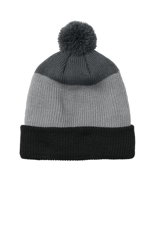 Port Authority Cozy Striped Pom Beanie C979