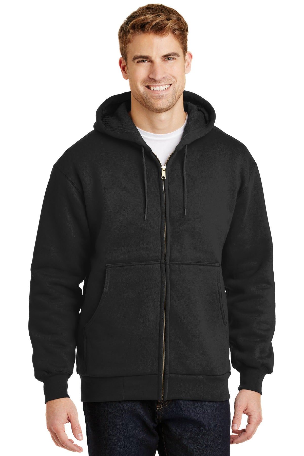 CornerStone - Heavyweight Full-Zip Hooded Sweatshirt with Thermal Lining.  CS620