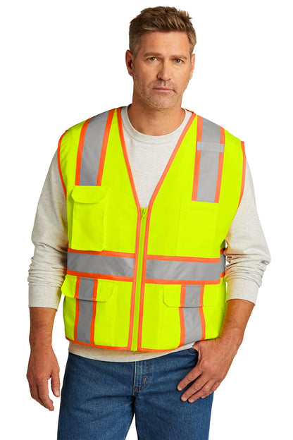 CornerStone  ANSI 107 Class 2 Surveyor Zippered Two-Tone Vest. CSV105
