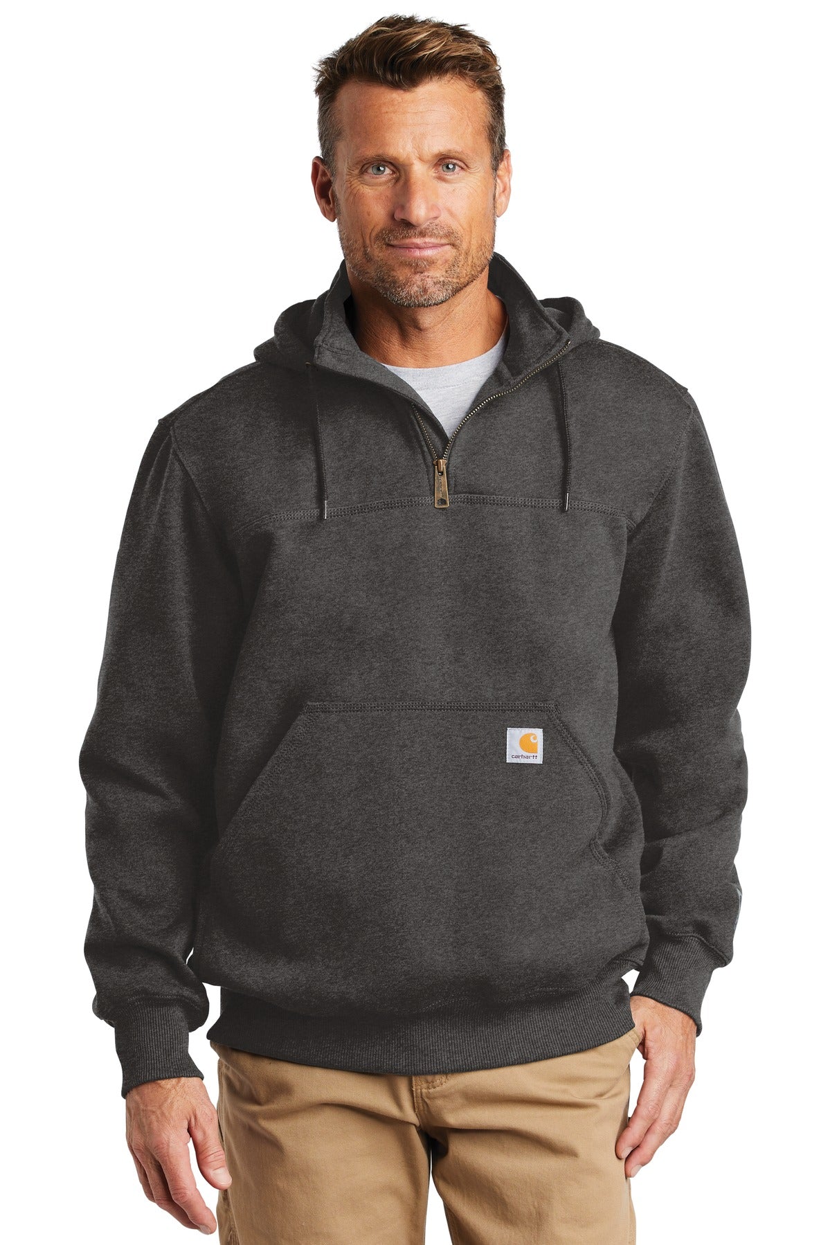 Carhartt  Rain Defender  Paxton Heavyweight Hooded Zip Mock Sweatshirt. CT100617
