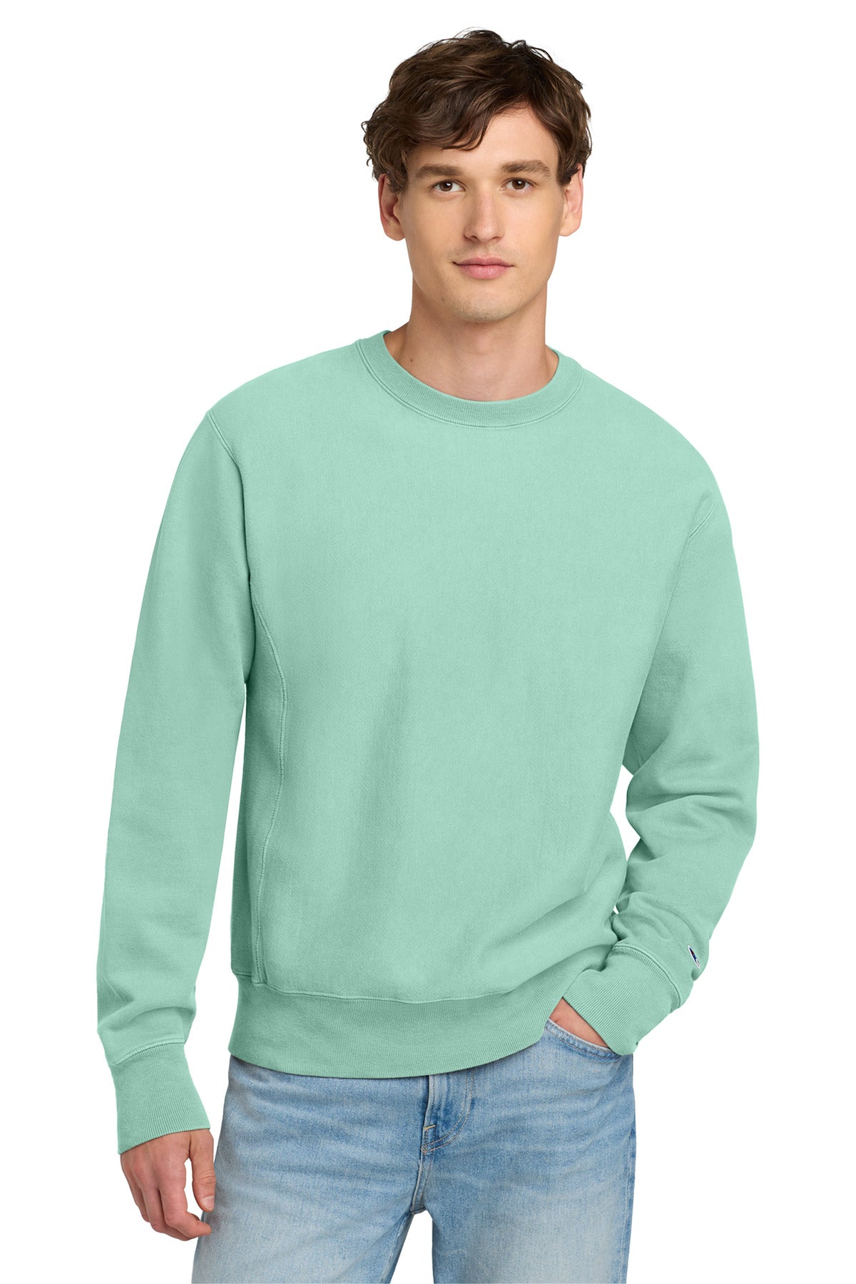 Champion  Reverse Weave  Garment-Dyed Crewneck Sweatshirt. GDS149