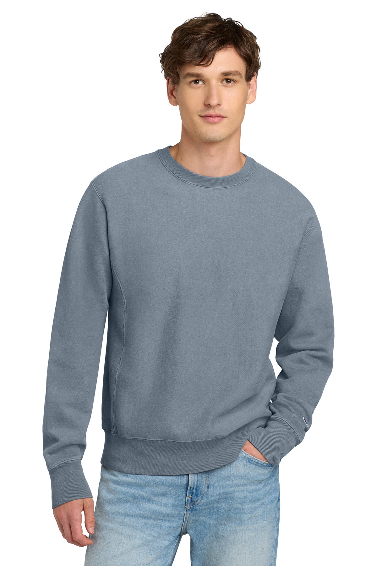 Champion  Reverse Weave  Garment-Dyed Crewneck Sweatshirt. GDS149