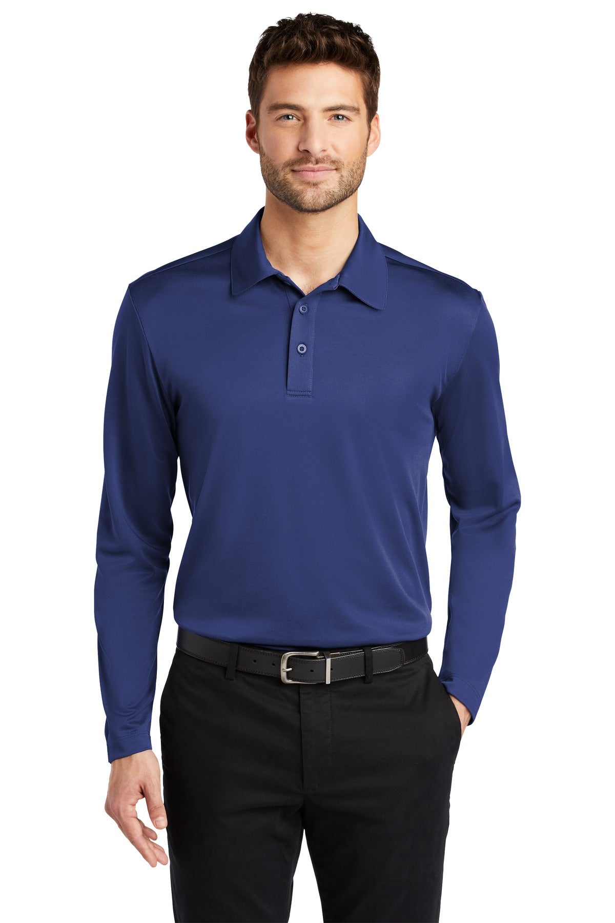 Port Authority Silk Touch Performance Long Sleeve Polo. K540LS