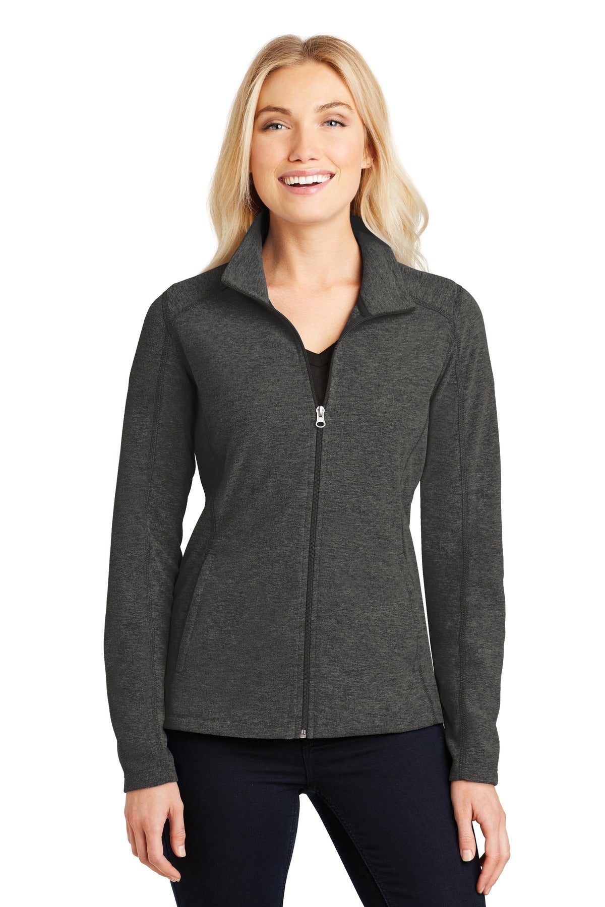 Port Authority Women's Heather Microfleece Full-Zip Jacket. L235