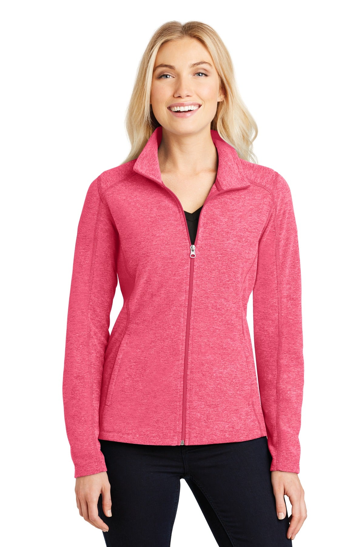 Port Authority Women's Heather Microfleece Full-Zip Jacket. L235