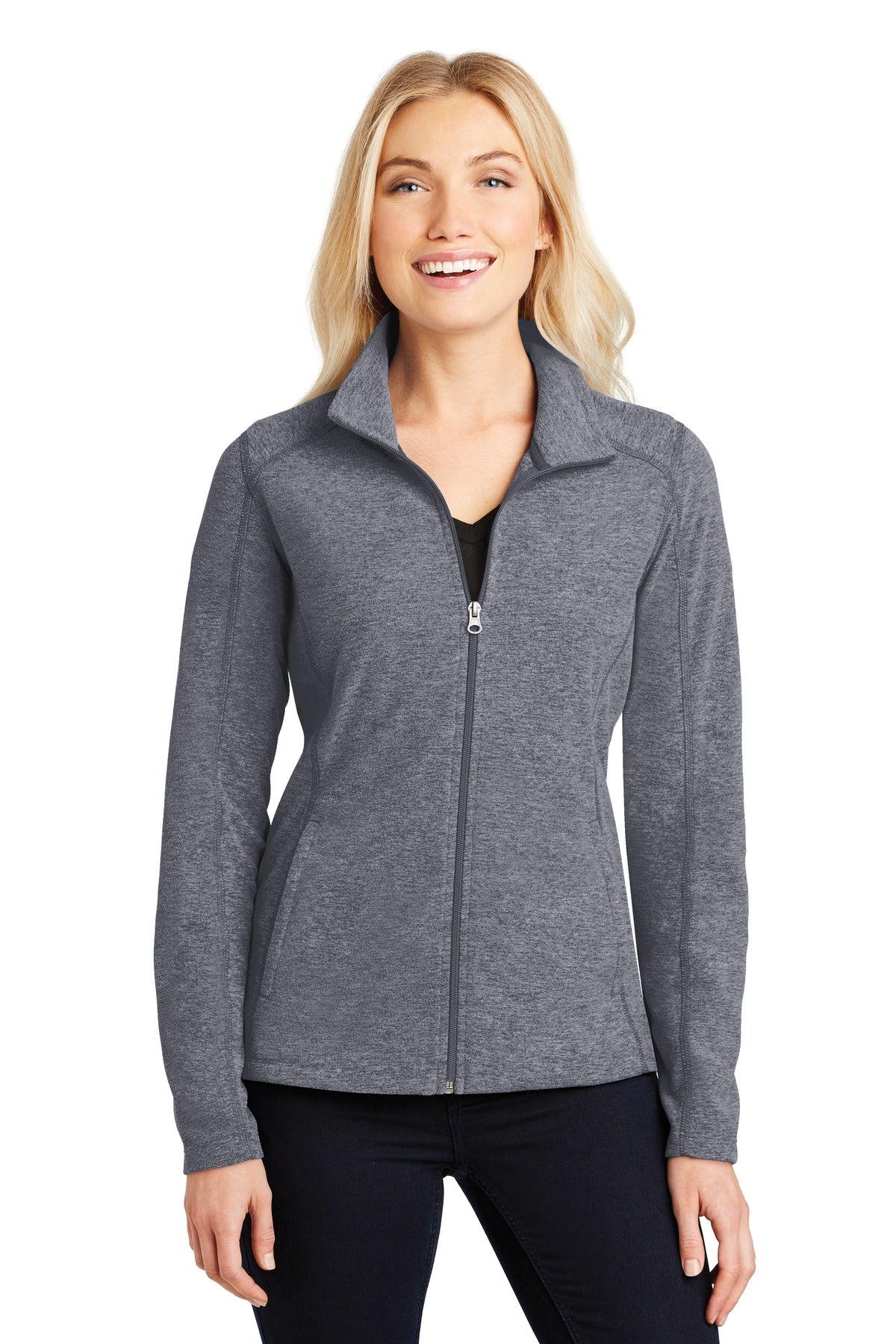 Port Authority Women's Heather Microfleece Full-Zip Jacket. L235