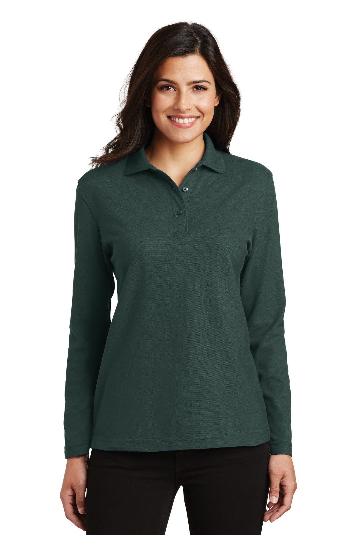 Port Authority Women's Silk Touch Long Sleeve Polo.  L500LS