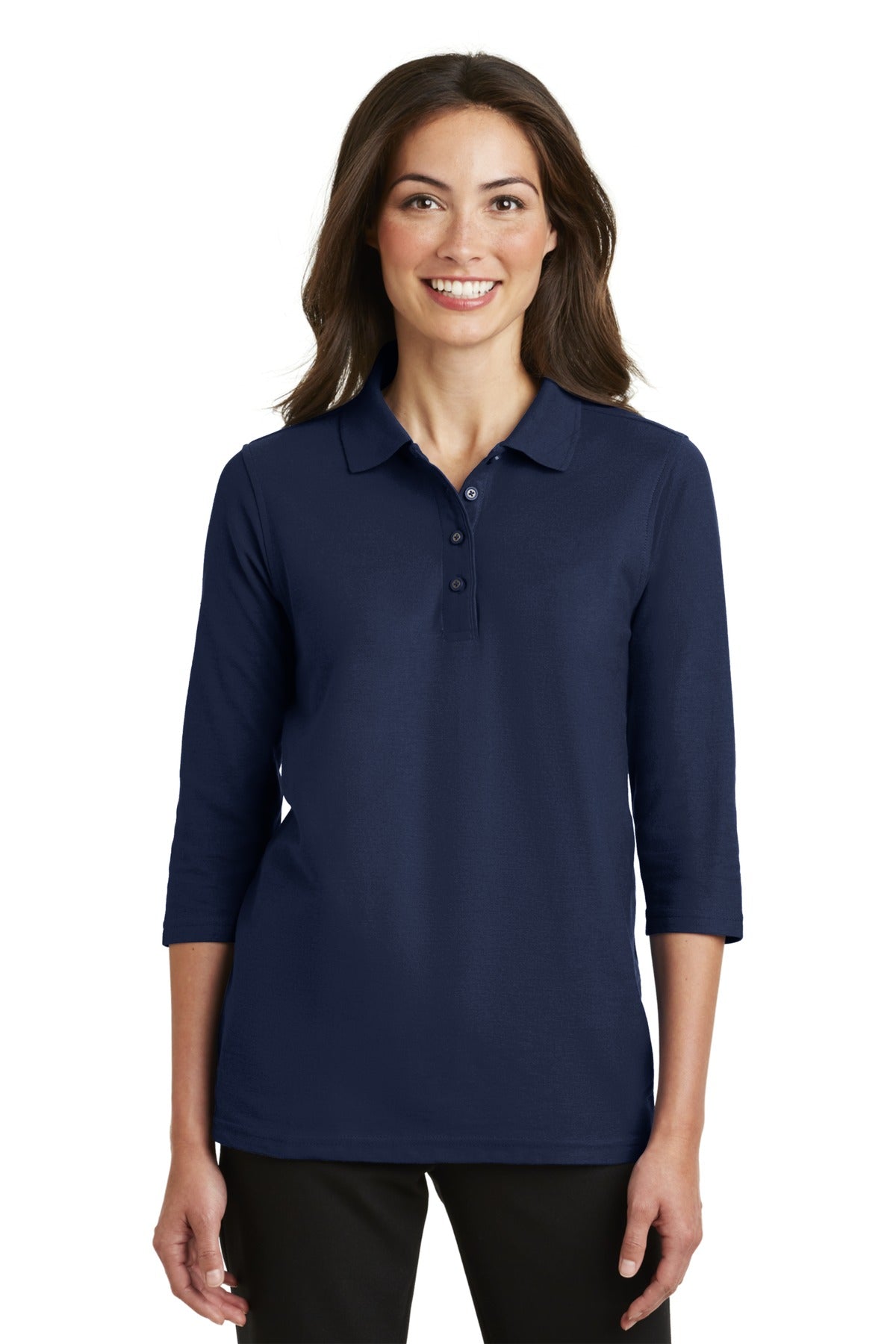 Port Authority Women's Silk Touch 3/4-Sleeve Polo. L562