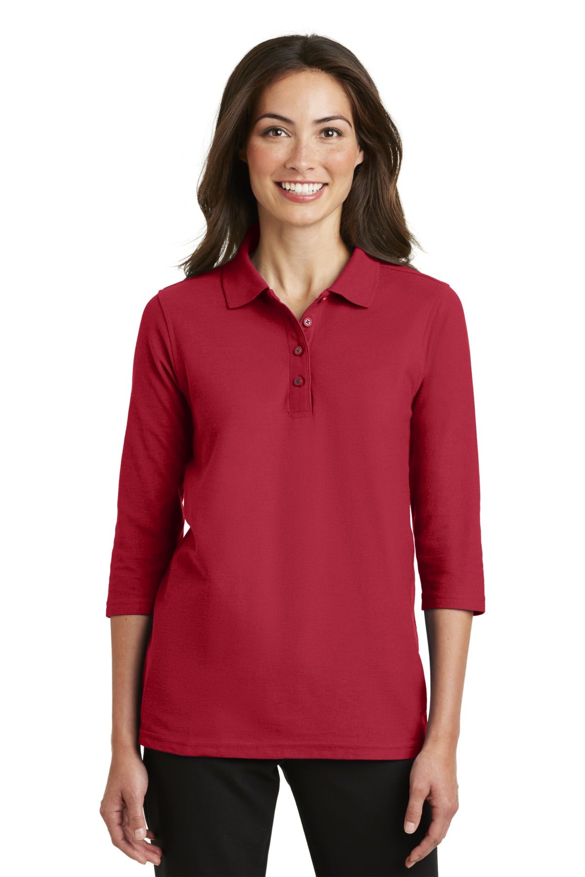 Port Authority Women's Silk Touch 3/4-Sleeve Polo. L562