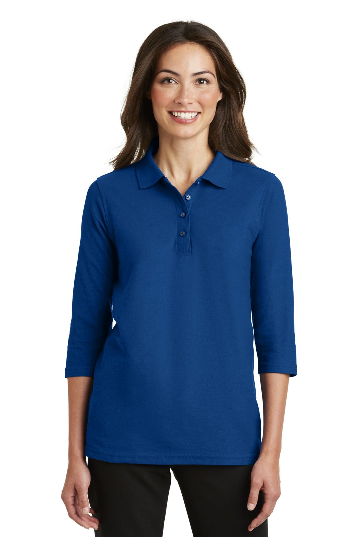 Port Authority Women's Silk Touch 3/4-Sleeve Polo. L562