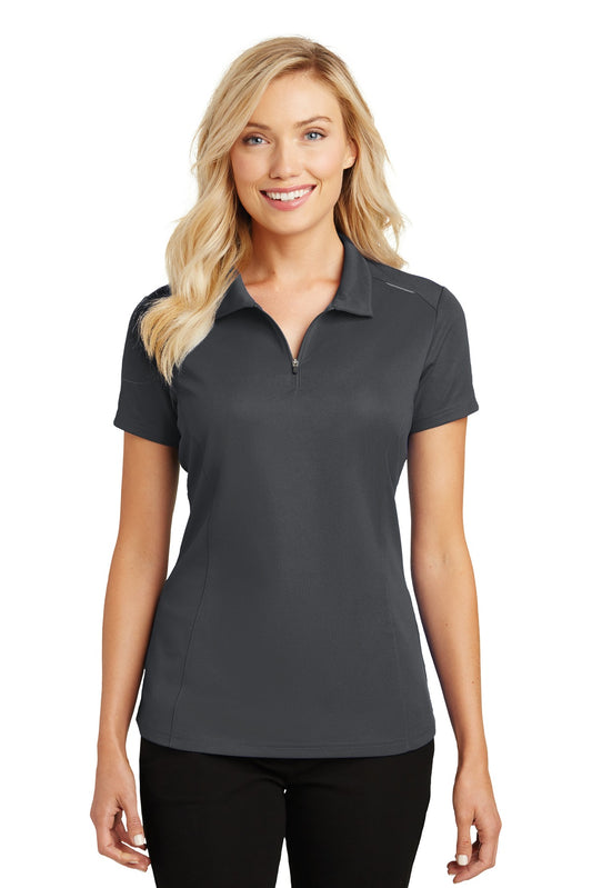 Port Authority Women's Pinpoint Mesh Zip Polo. L580