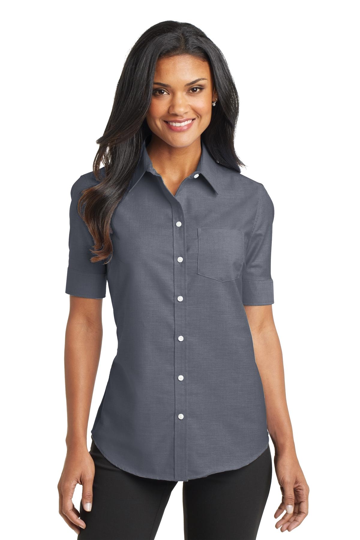 Port Authority Women's Short Sleeve SuperPro Oxford Shirt. L659