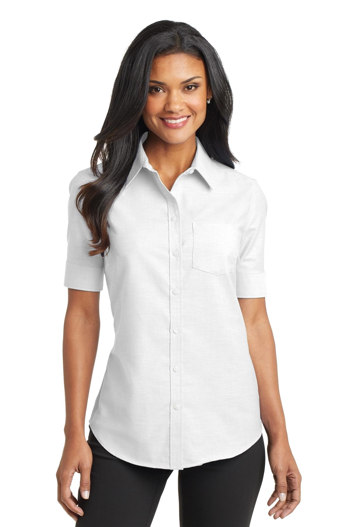 Port Authority Women's Short Sleeve SuperPro Oxford Shirt. L659