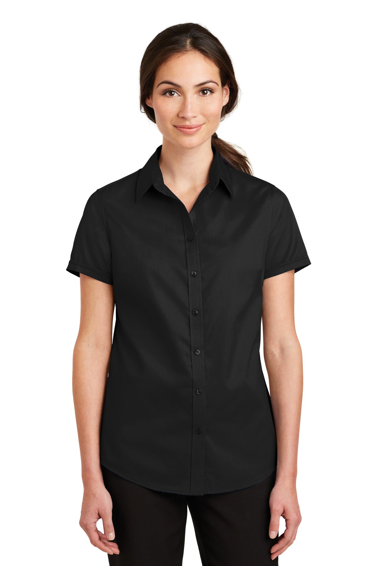 Port Authority Women's Short Sleeve SuperPro Twill Shirt. L664