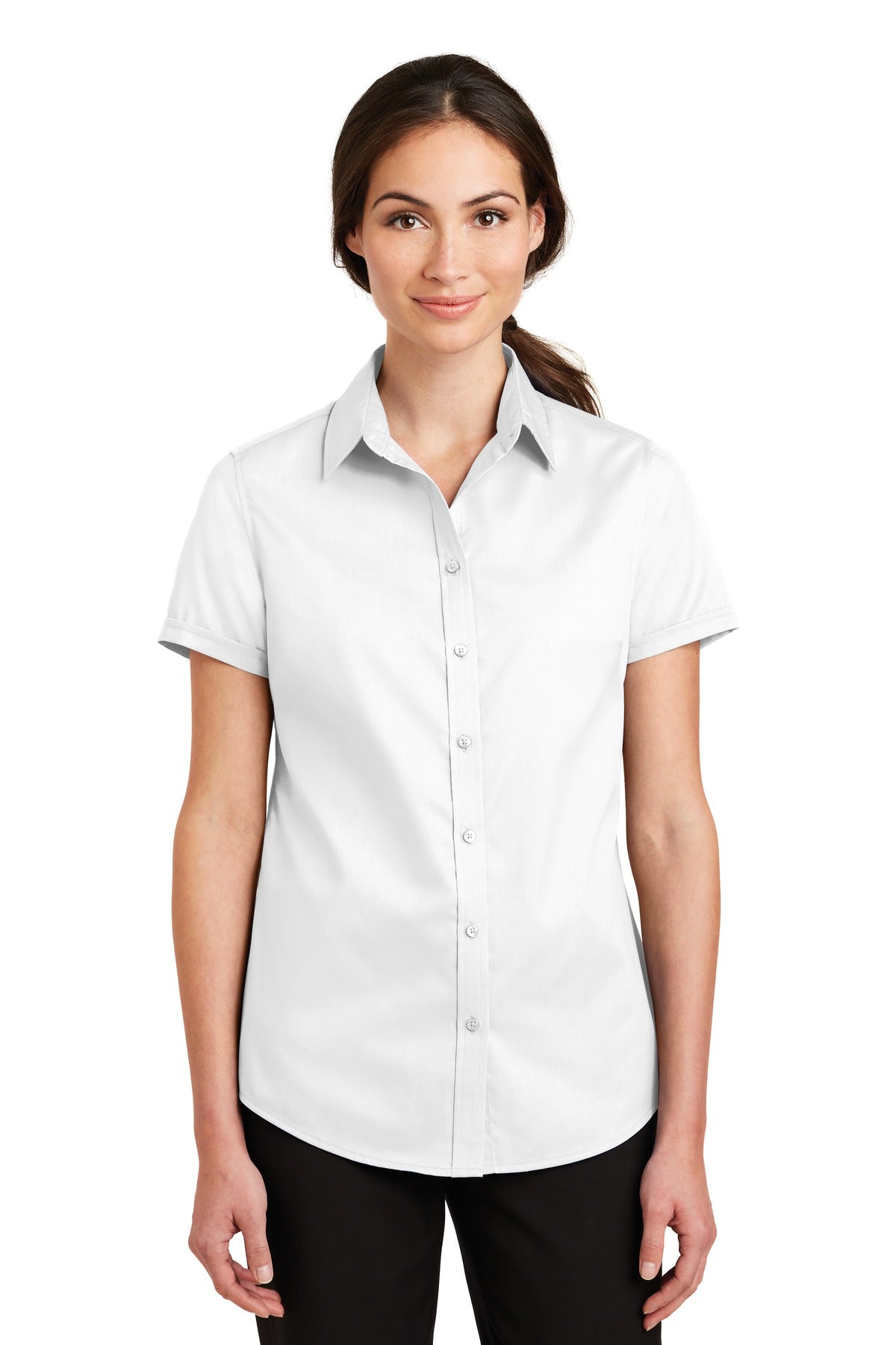 Port Authority Women's Short Sleeve SuperPro Twill Shirt. L664