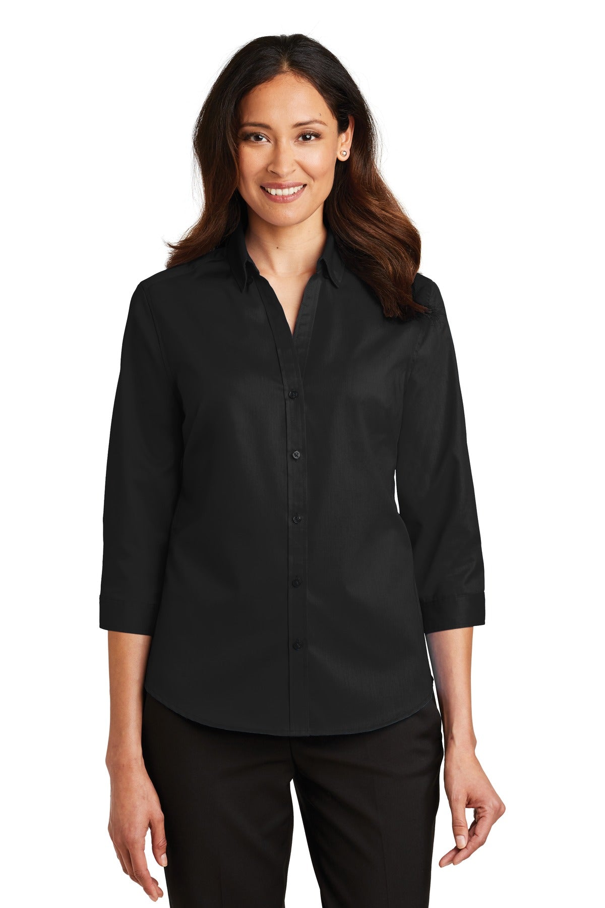 Port Authority Women's 3/4-Sleeve SuperPro Twill Shirt. L665