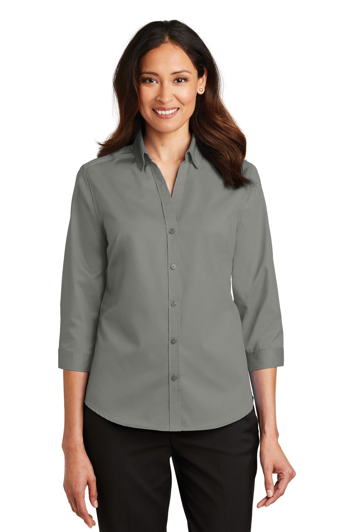 Port Authority Women's 3/4-Sleeve SuperPro Twill Shirt. L665