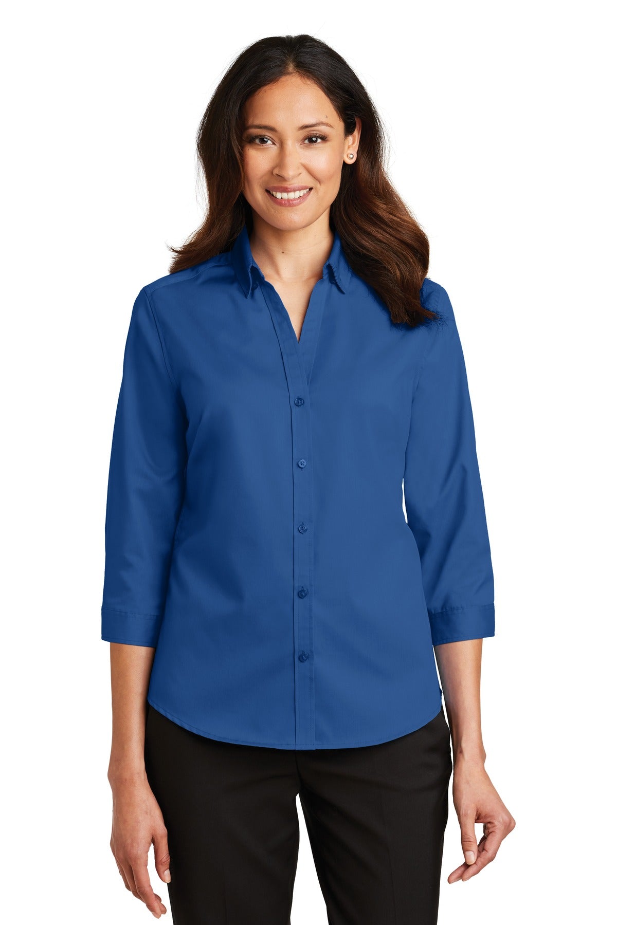 Port Authority Women's 3/4-Sleeve SuperPro Twill Shirt. L665