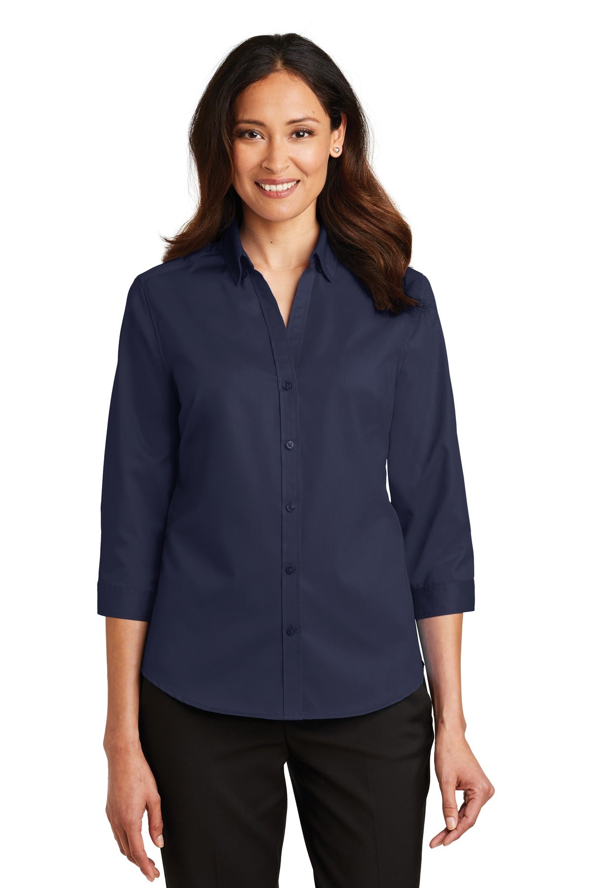 Port Authority Women's 3/4-Sleeve SuperPro Twill Shirt. L665