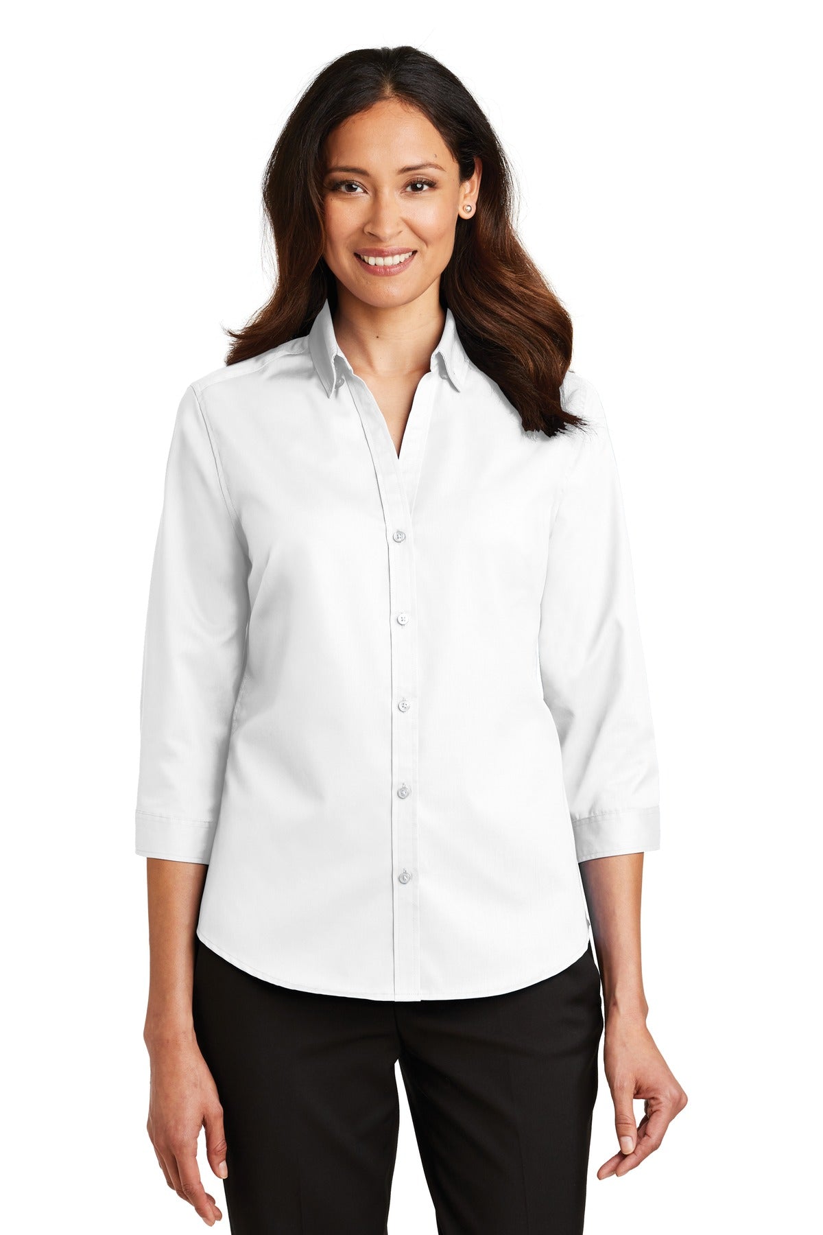 Port Authority Women's 3/4-Sleeve SuperPro Twill Shirt. L665