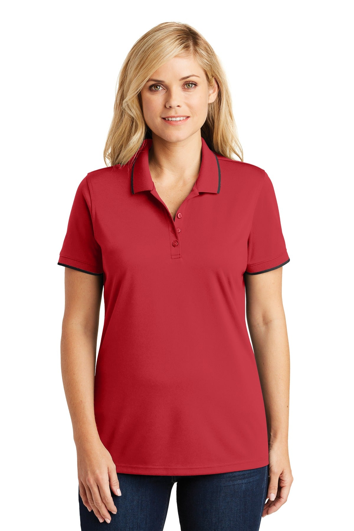 Port Authority Women's Dry Zone UV Micro-Mesh Tipped Polo. LK111