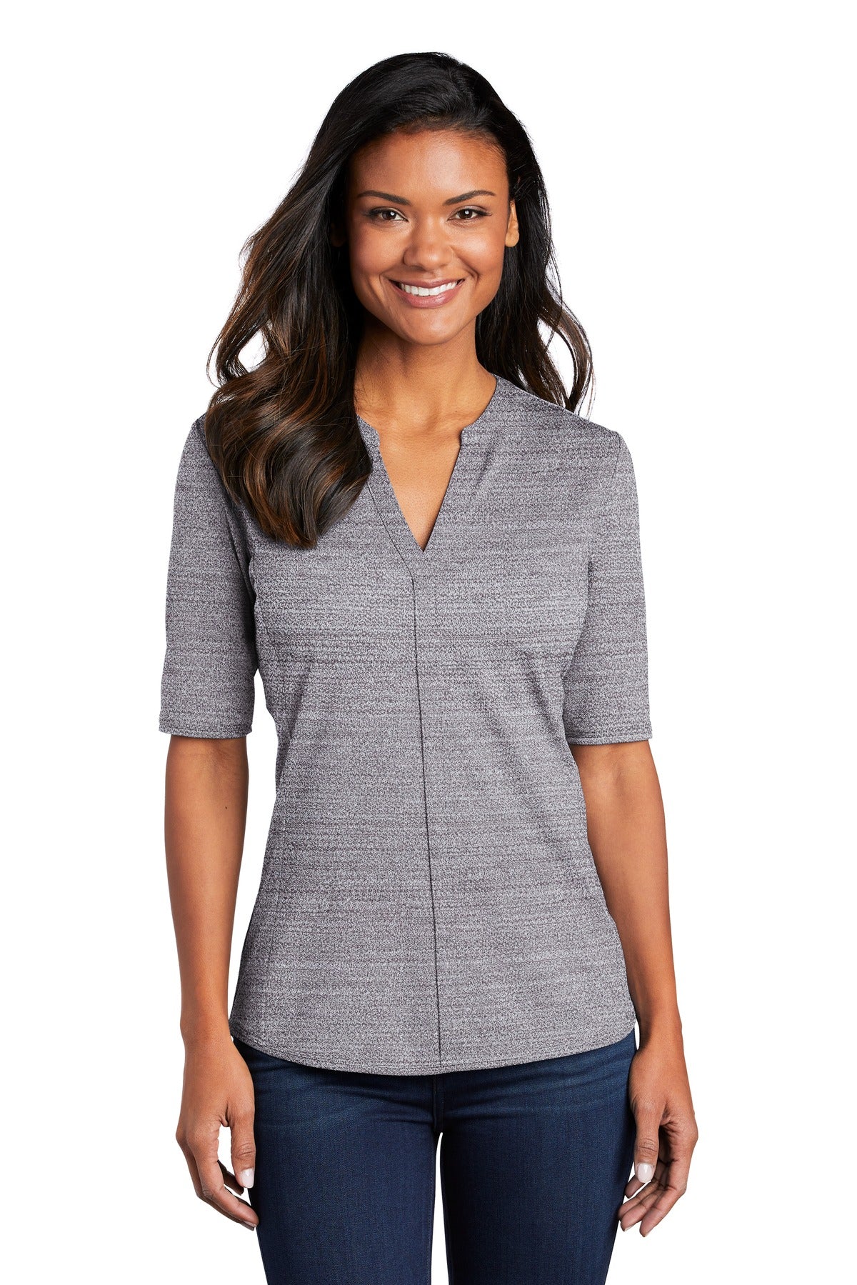 Port Authority  Women's Stretch Heather Open Neck Top  LK583