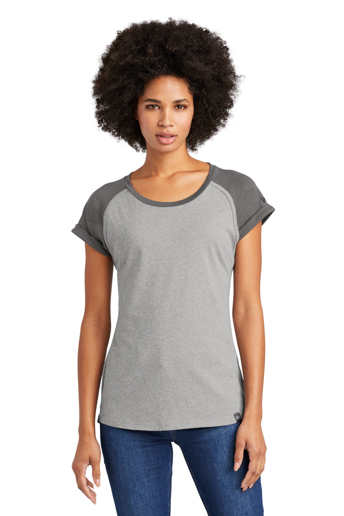 New Era  Women's Heritage Blend Varsity Tee. LNEA107