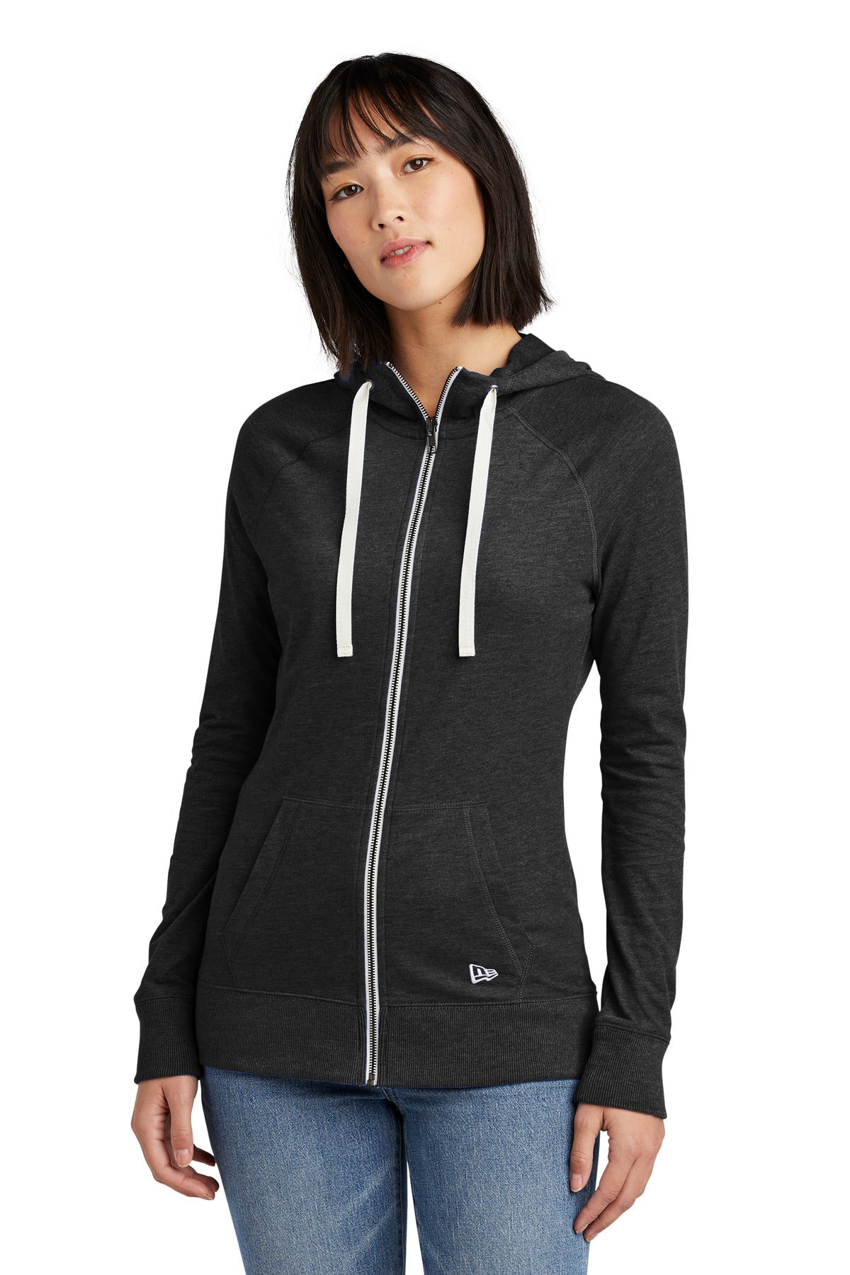 New Era Women's Sueded Cotton Blend Full-Zip Hoodie. LNEA122