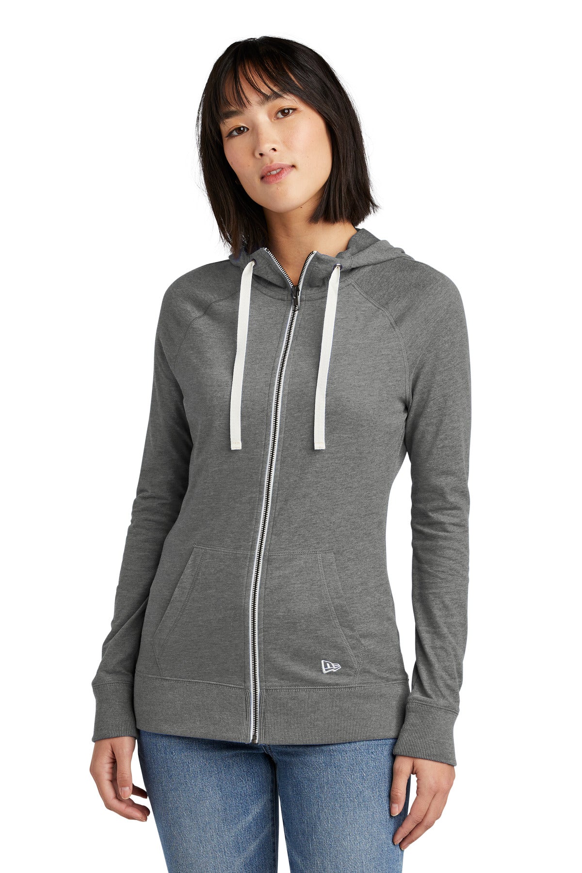 New Era Women's Sueded Cotton Blend Full-Zip Hoodie. LNEA122