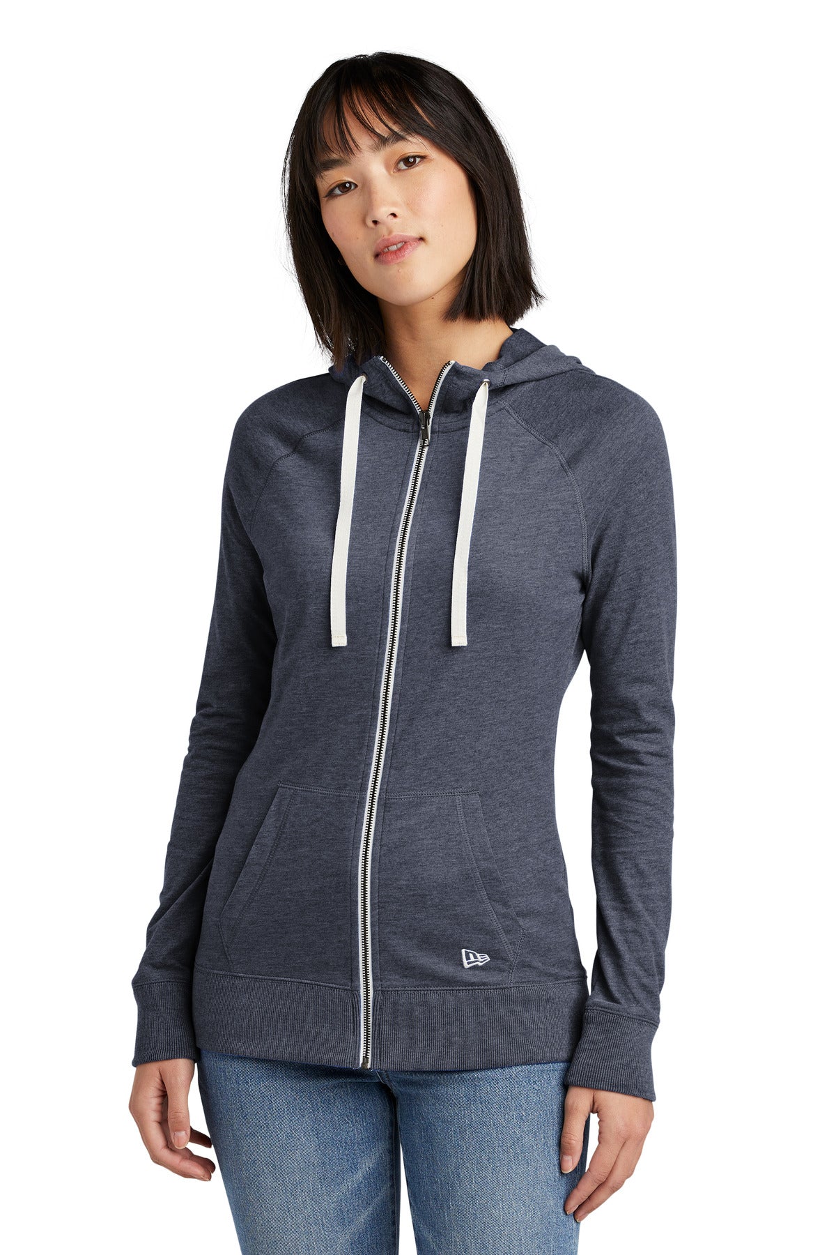 New Era Women's Sueded Cotton Blend Full-Zip Hoodie. LNEA122