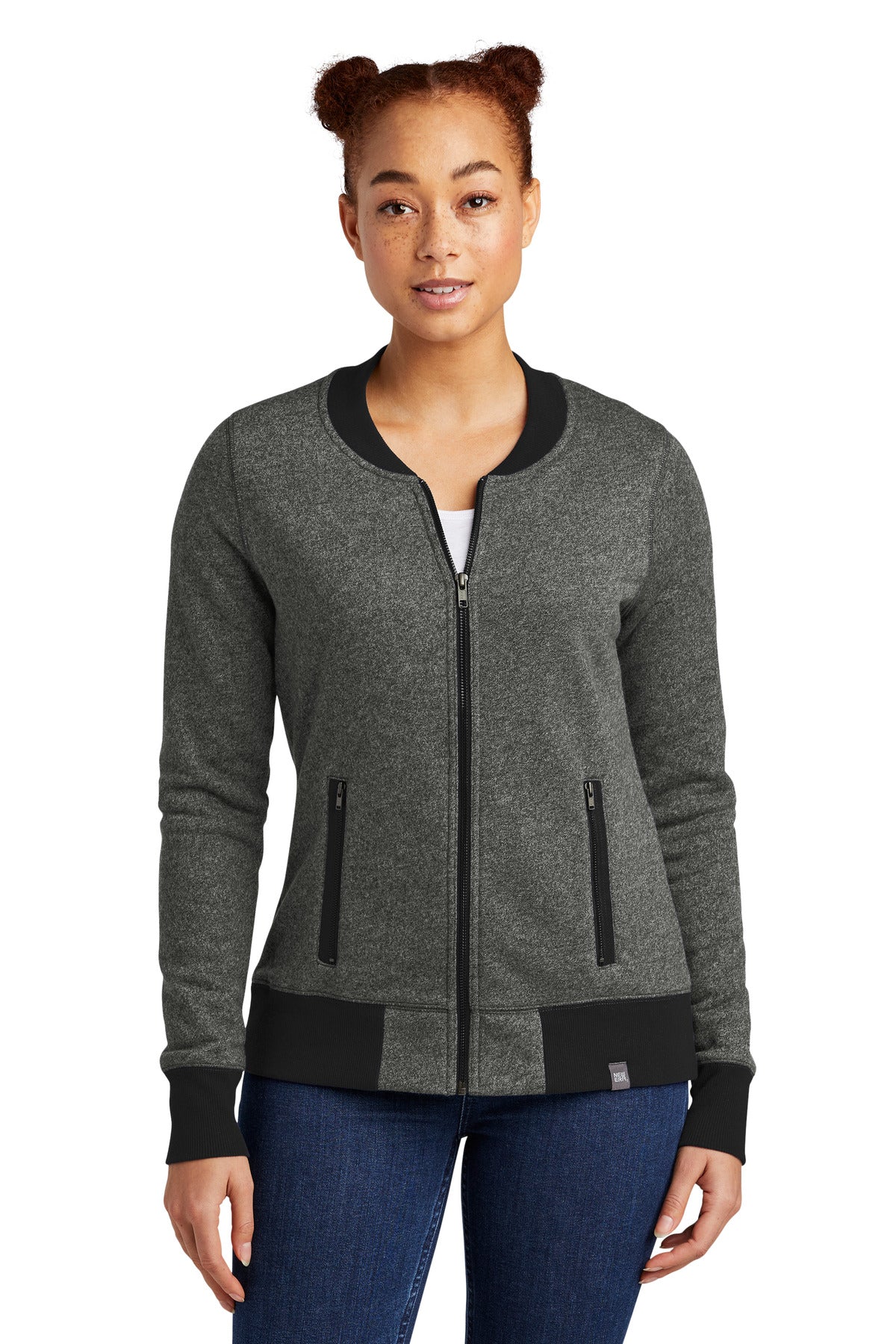 New Era Women's French Terry Baseball Full-Zip. LNEA503