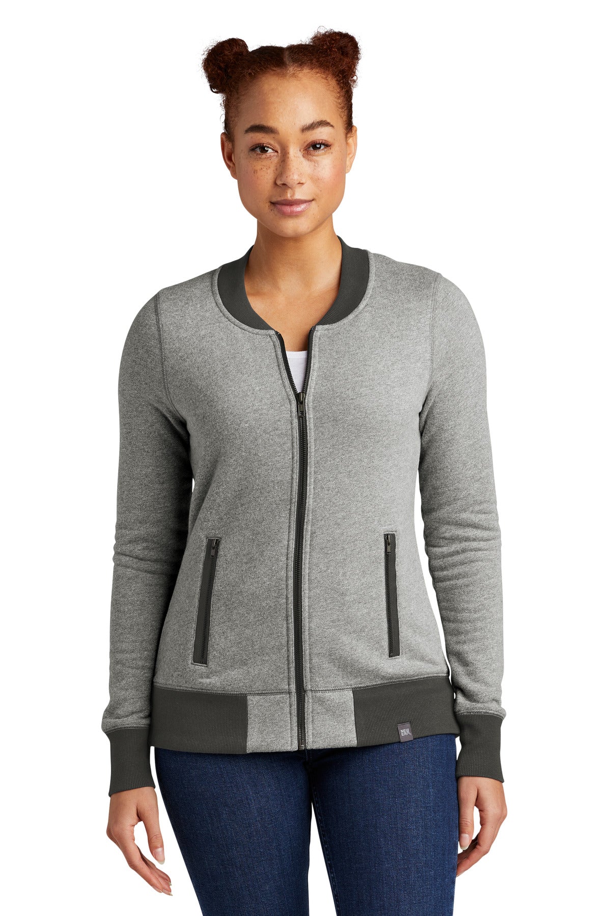 New Era Women's French Terry Baseball Full-Zip. LNEA503