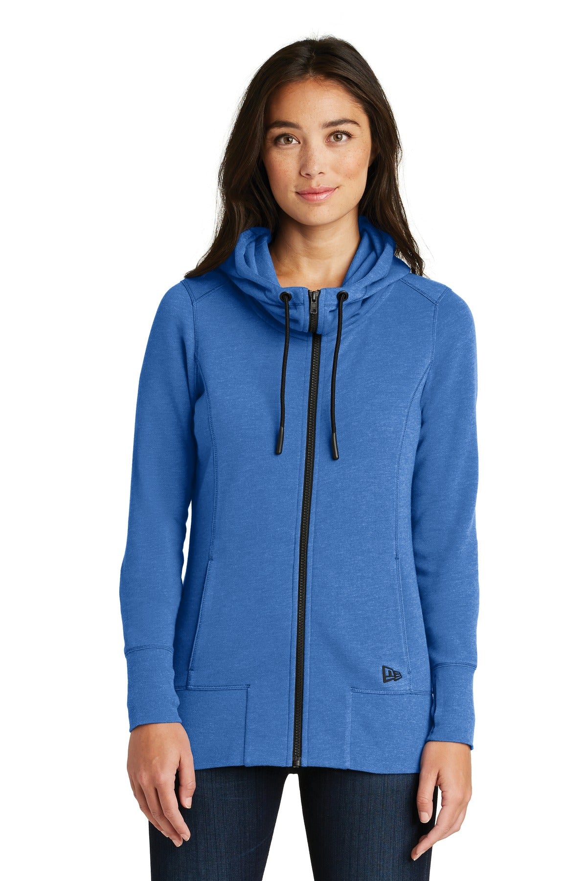 New Era  Women's Tri-Blend Fleece Full-Zip Hoodie. LNEA511