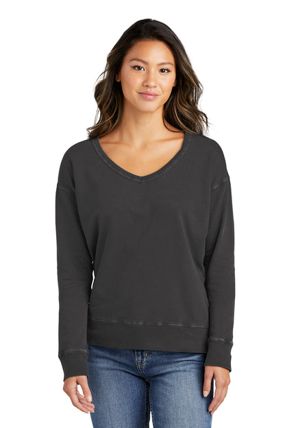 Port & Company Women's Beach Wash Garment-Dyed V-Neck Sweatshirt LPC098V
