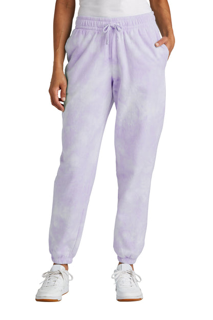 Port & Company Women's Beach Wash Cloud Tie-Dye Sweatpant LPC140P