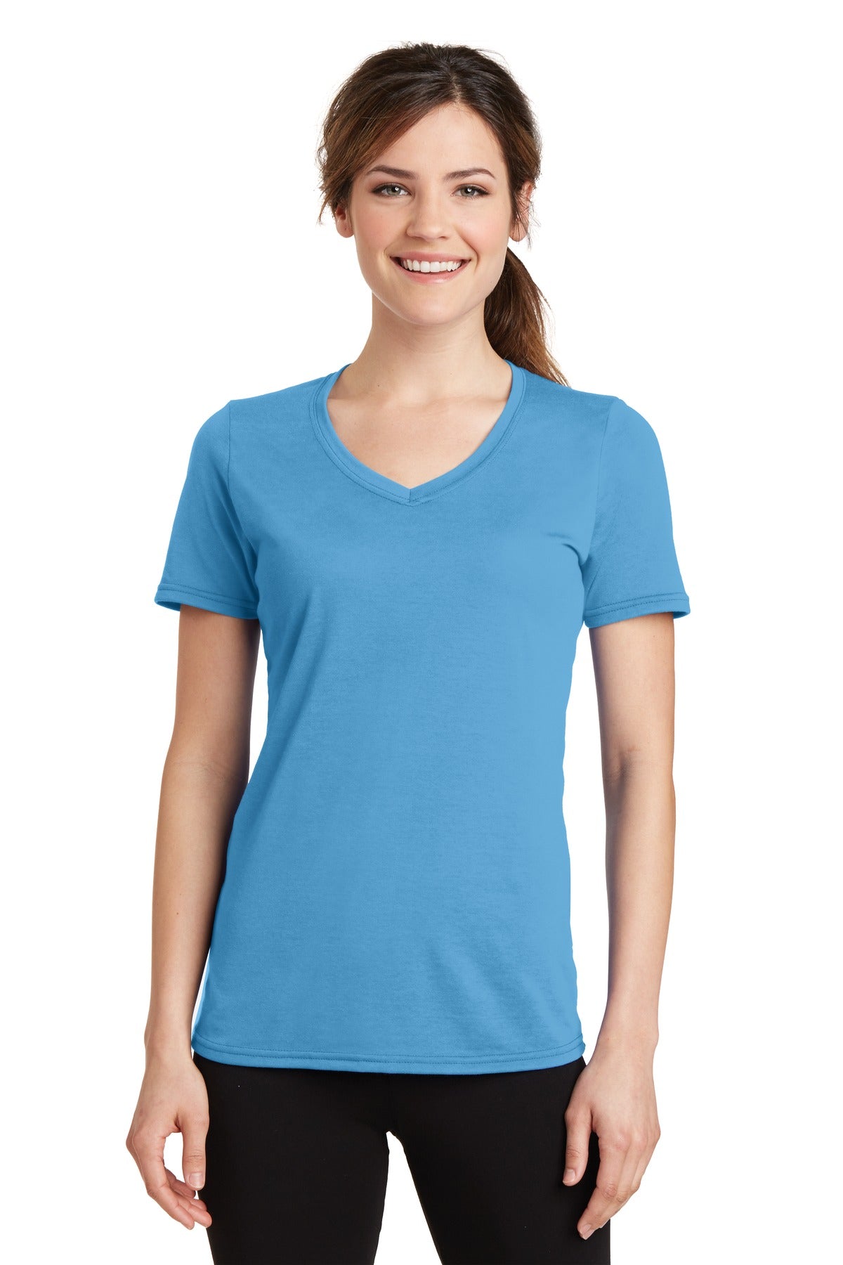 Port & Company Women's Performance Blend V-Neck Tee. LPC381V