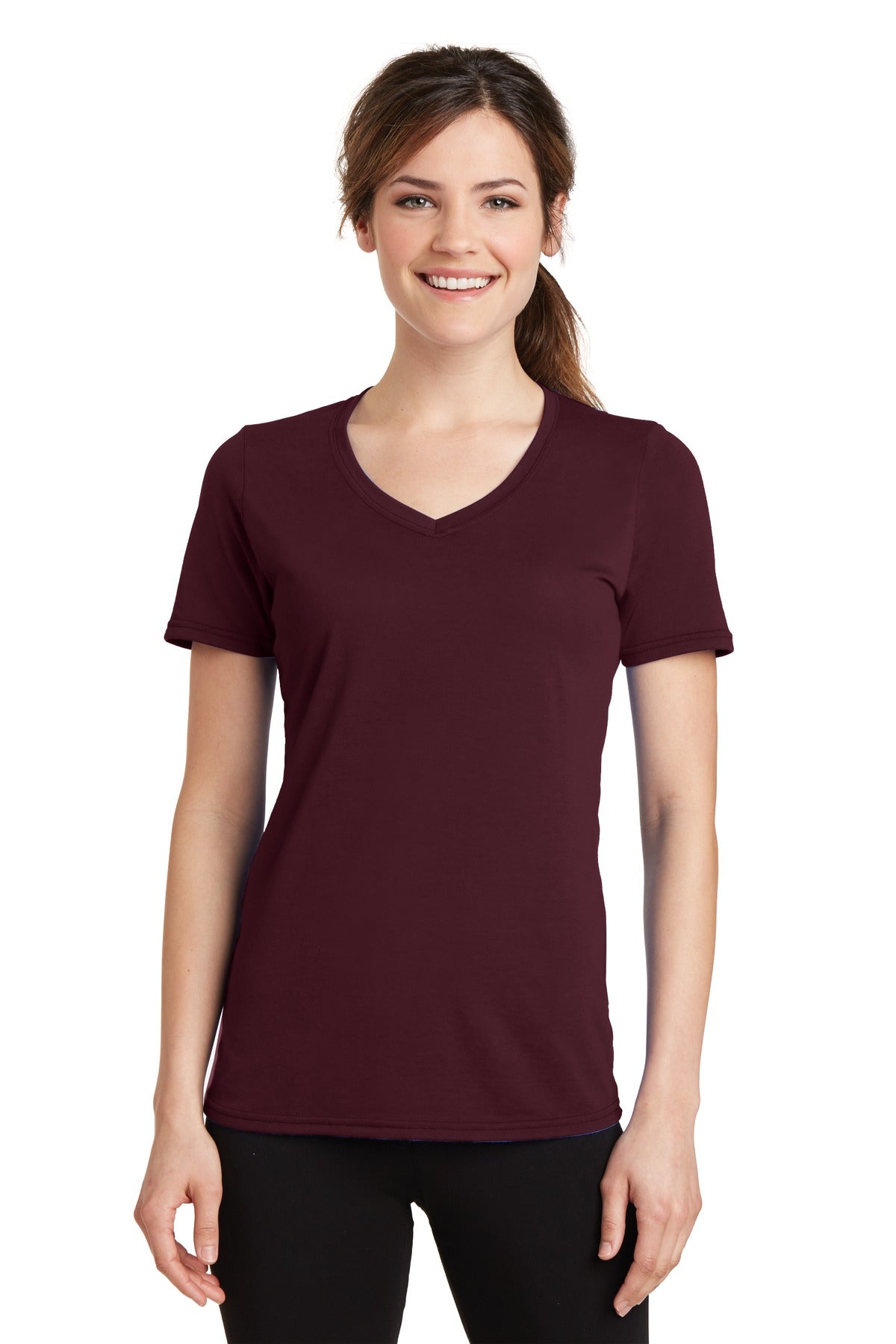 Port & Company Women's Performance Blend V-Neck Tee. LPC381V