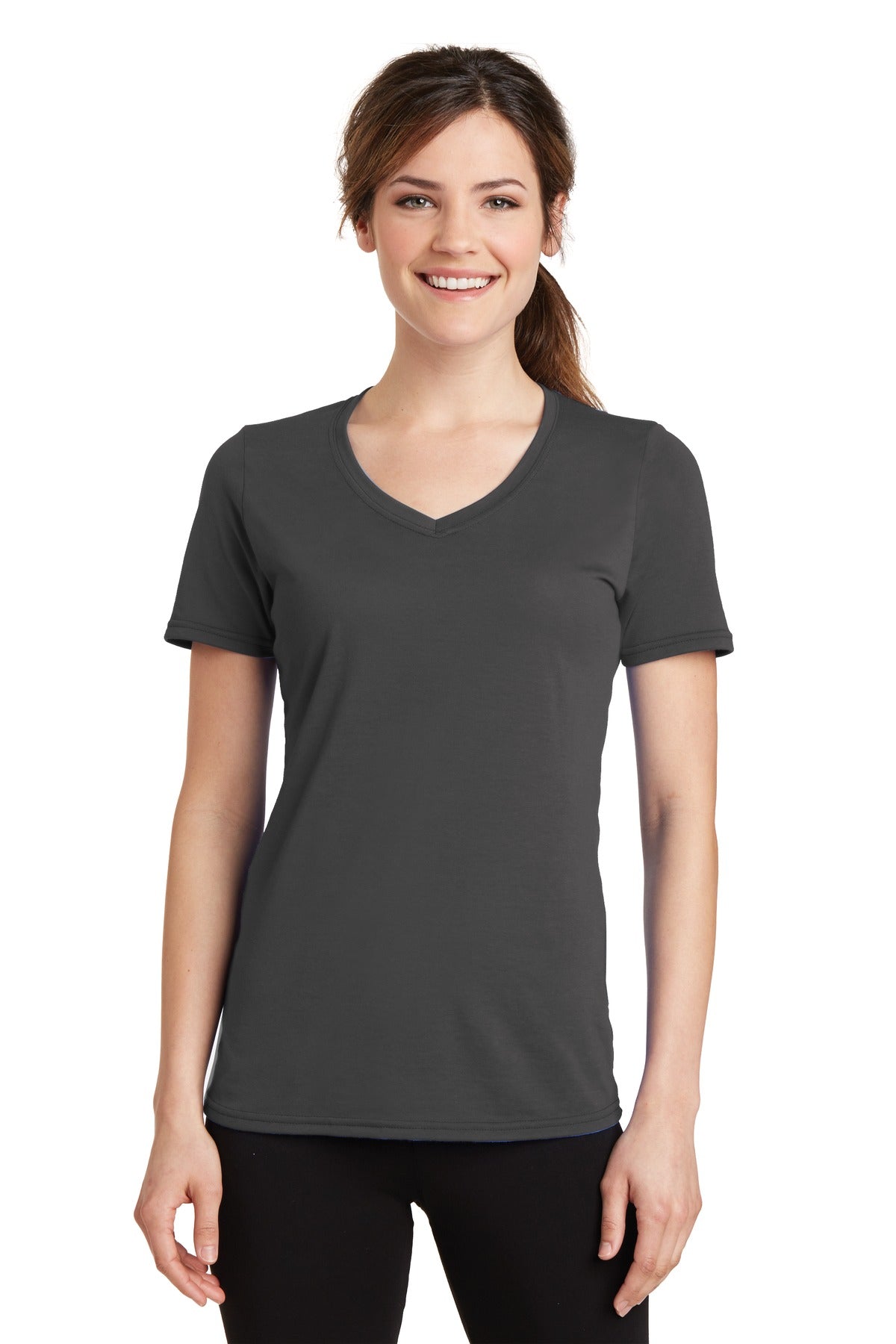 Port & Company Women's Performance Blend V-Neck Tee. LPC381V