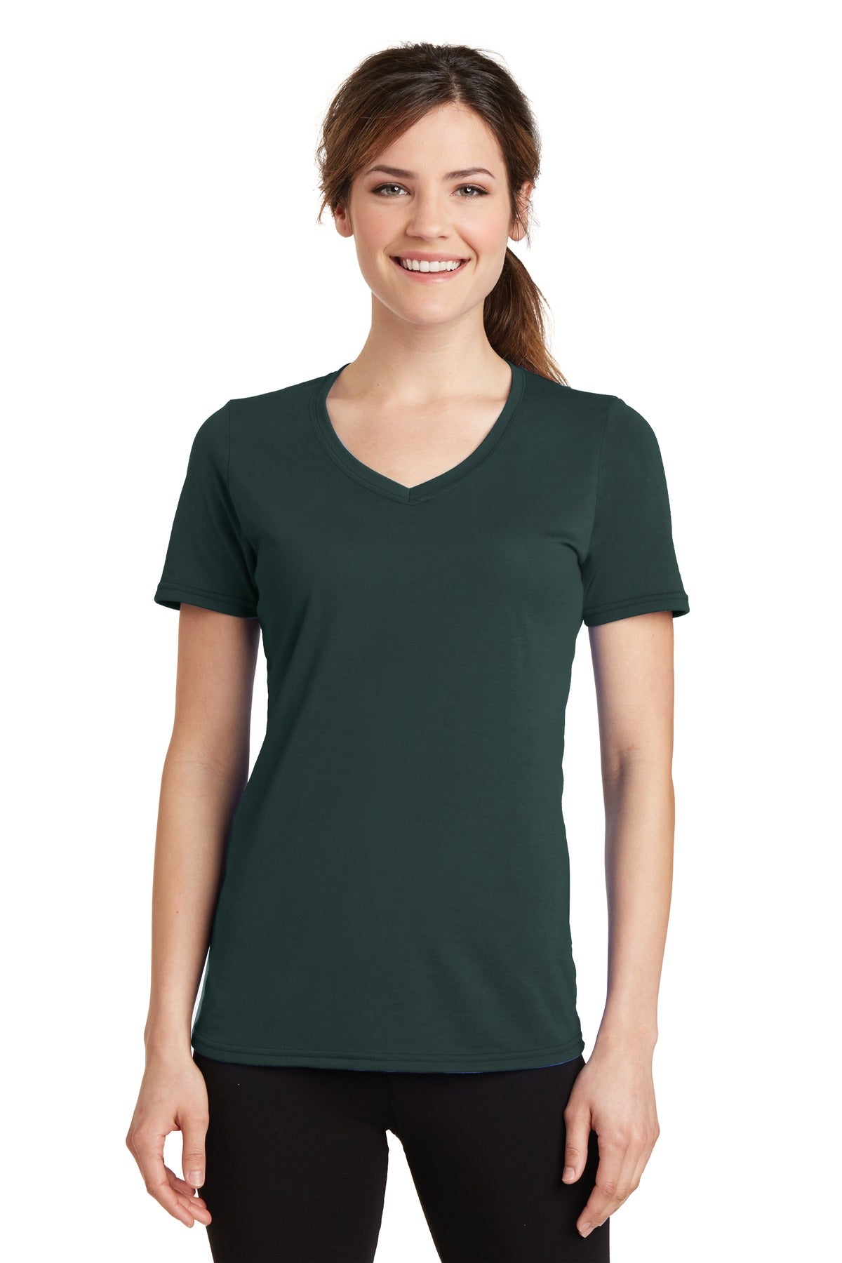 Port & Company Women's Performance Blend V-Neck Tee. LPC381V